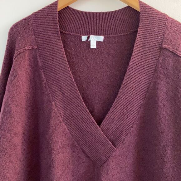 Nordstrom Abound Dolman V-Neck Tunic Sweater Size Large Burgandy - Picture 4 of 8